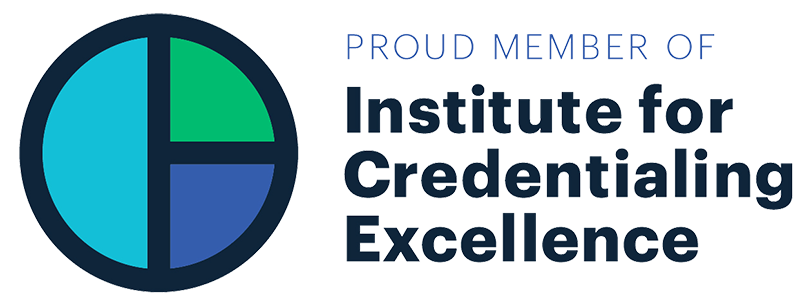 Proud member of the Institute for Credentialing Excellence
